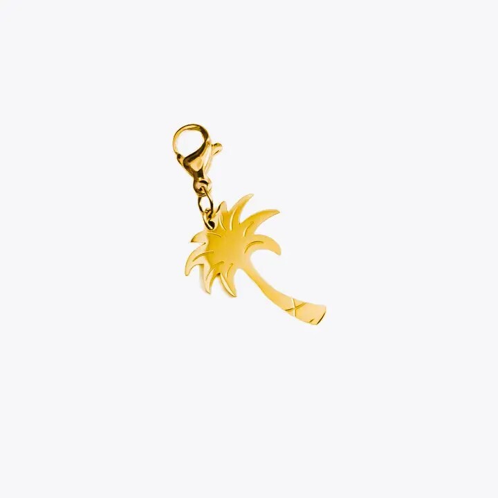 Gold-Plated Charm Bar – Bow, Palm Tree & Dolphin Clip-On Set (PS Collection)