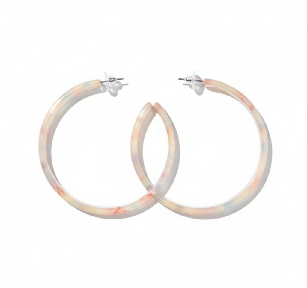 LC Ashley Mega Hoop Earrings – 60mm Lightweight Cellulose Acetate Statement Hoops (Hypoallergenic)
