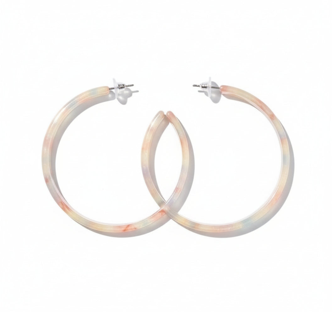 LC Ashley Mega Hoop Earrings – 60mm Lightweight Cellulose Acetate Statement Hoops (Hypoallergenic)