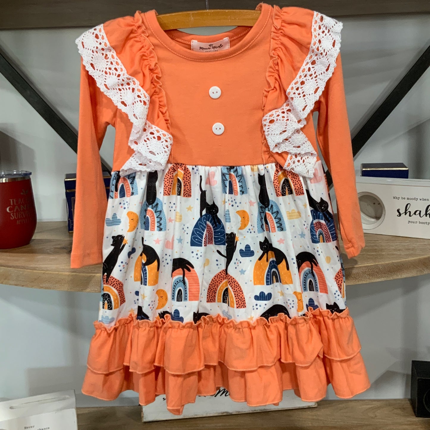Orange Black Rainbow Dress