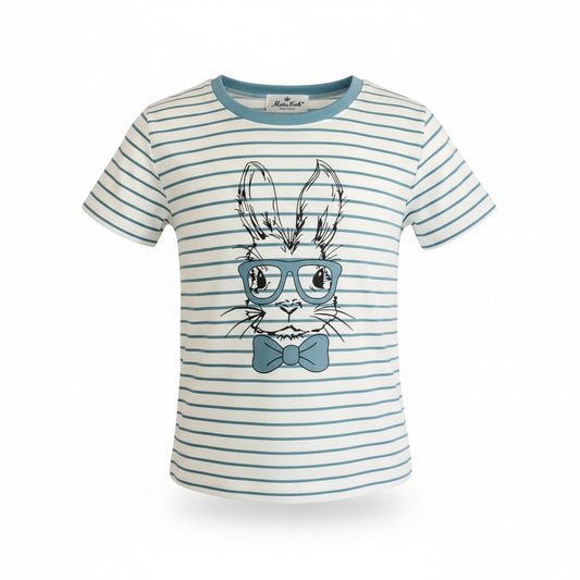 Striped Bunny face shirt with glasses