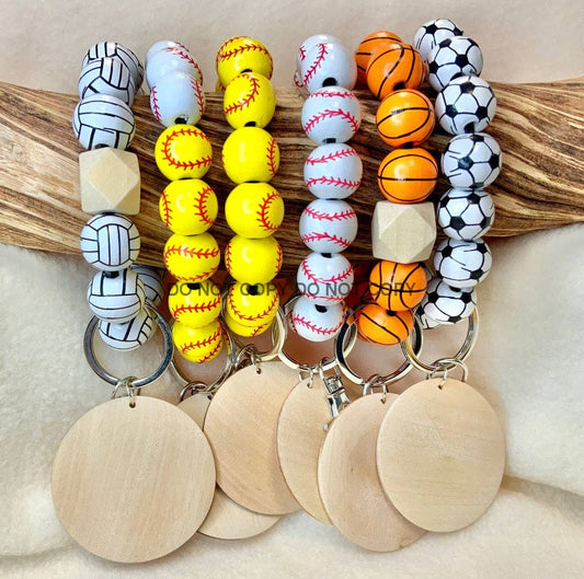 Baseball  Keyring Stretch Bracelet