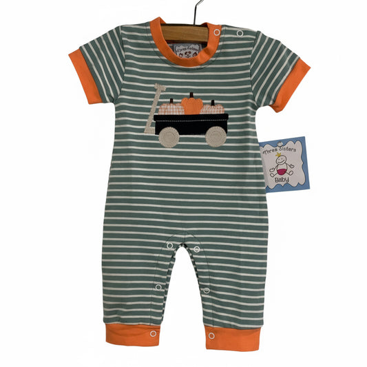 Pumpkin Wagon Boys Romper
