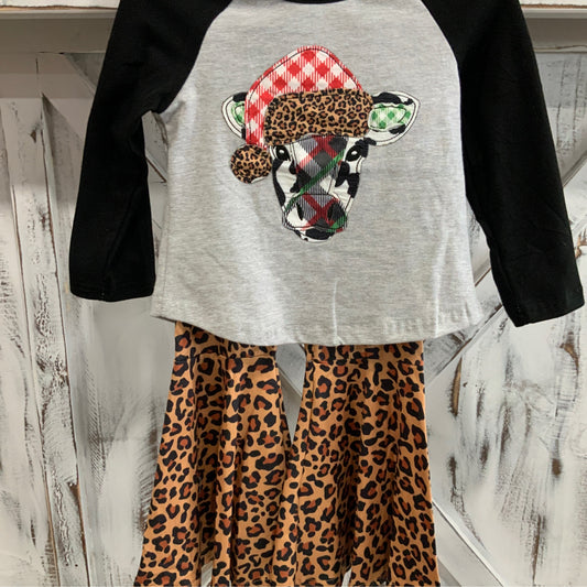 Festive Leopard Cow Bell Bottom