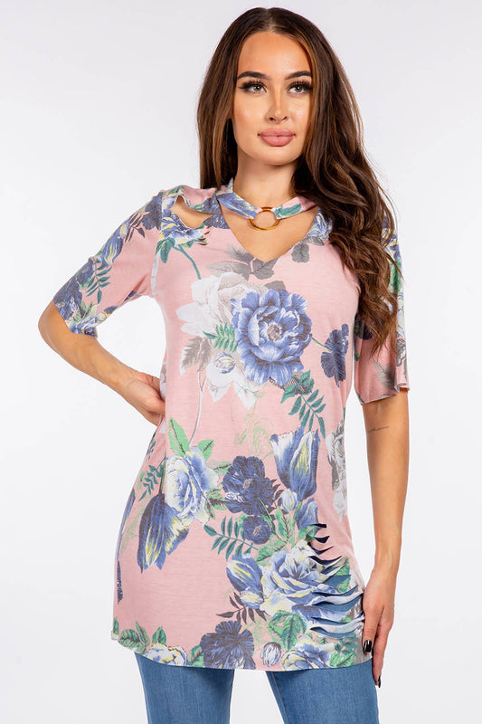 Floral Tunic , Pink