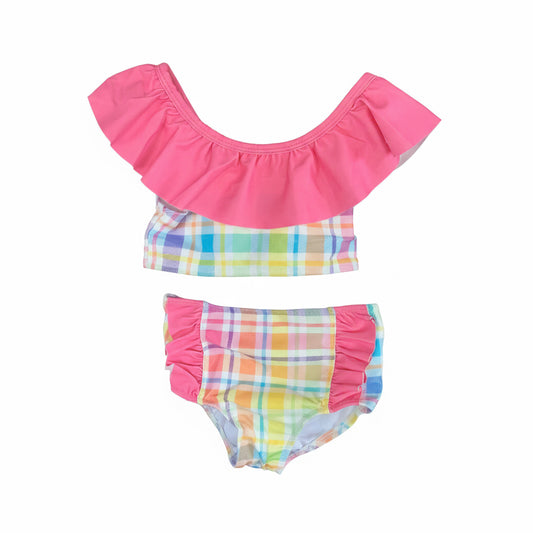 Plaid High Waisted Bikini