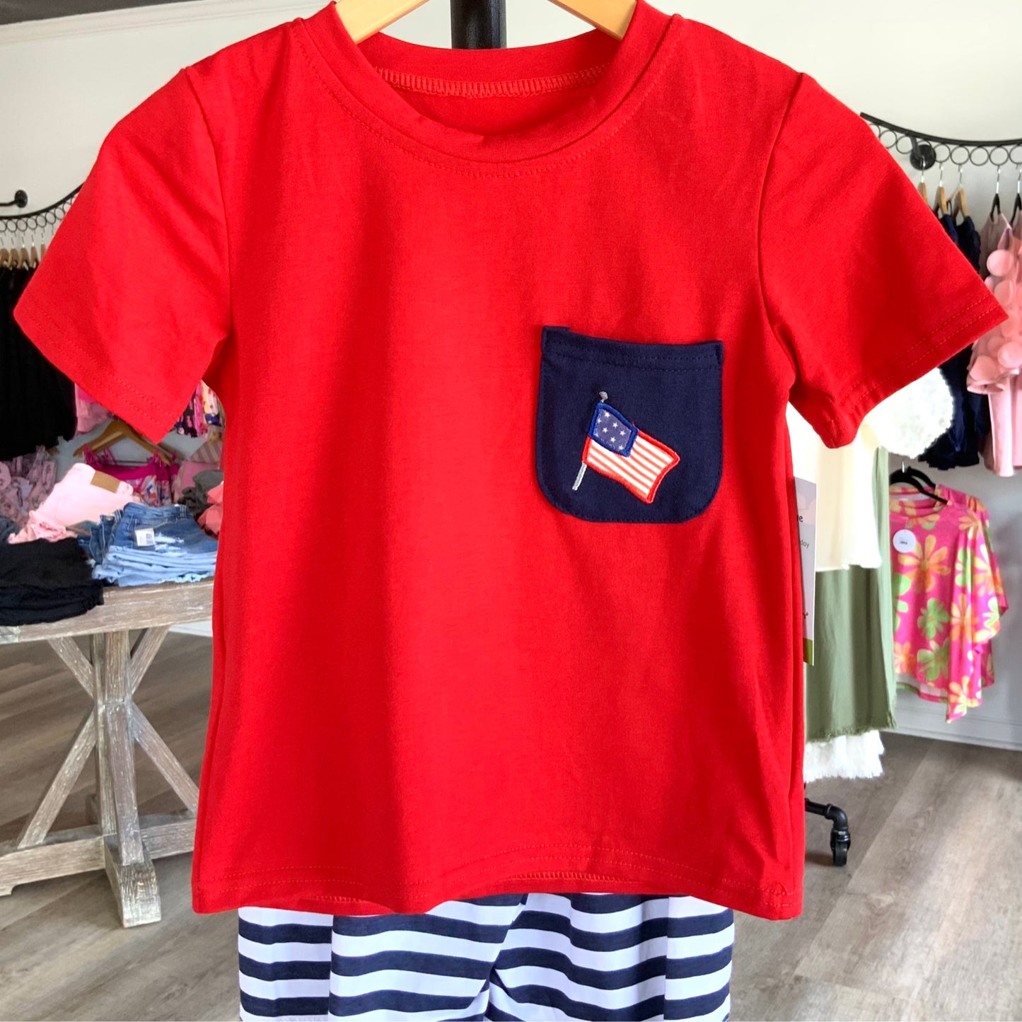 Boys American Flag Short Set