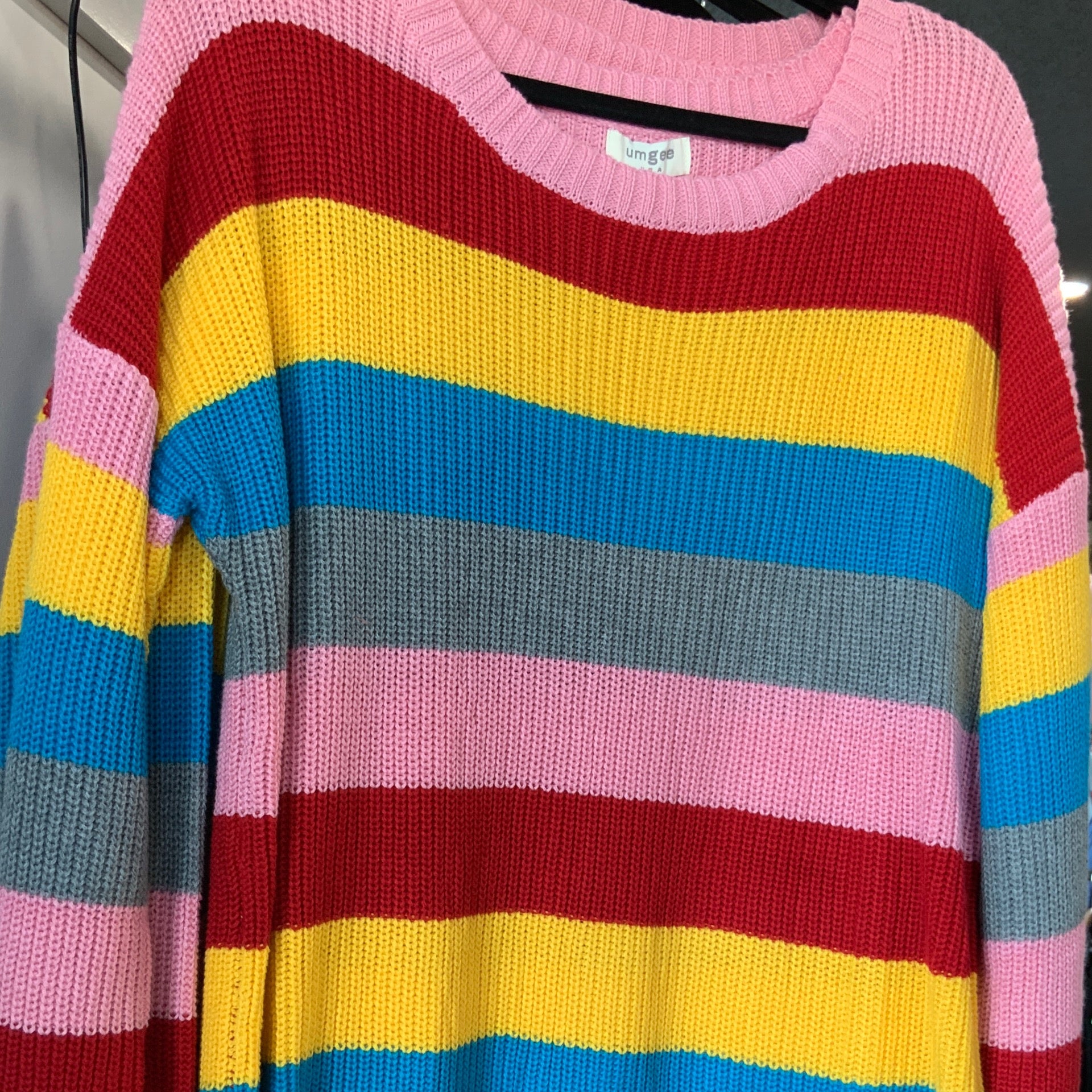 Multicolor LS Pullover Grey/Pink