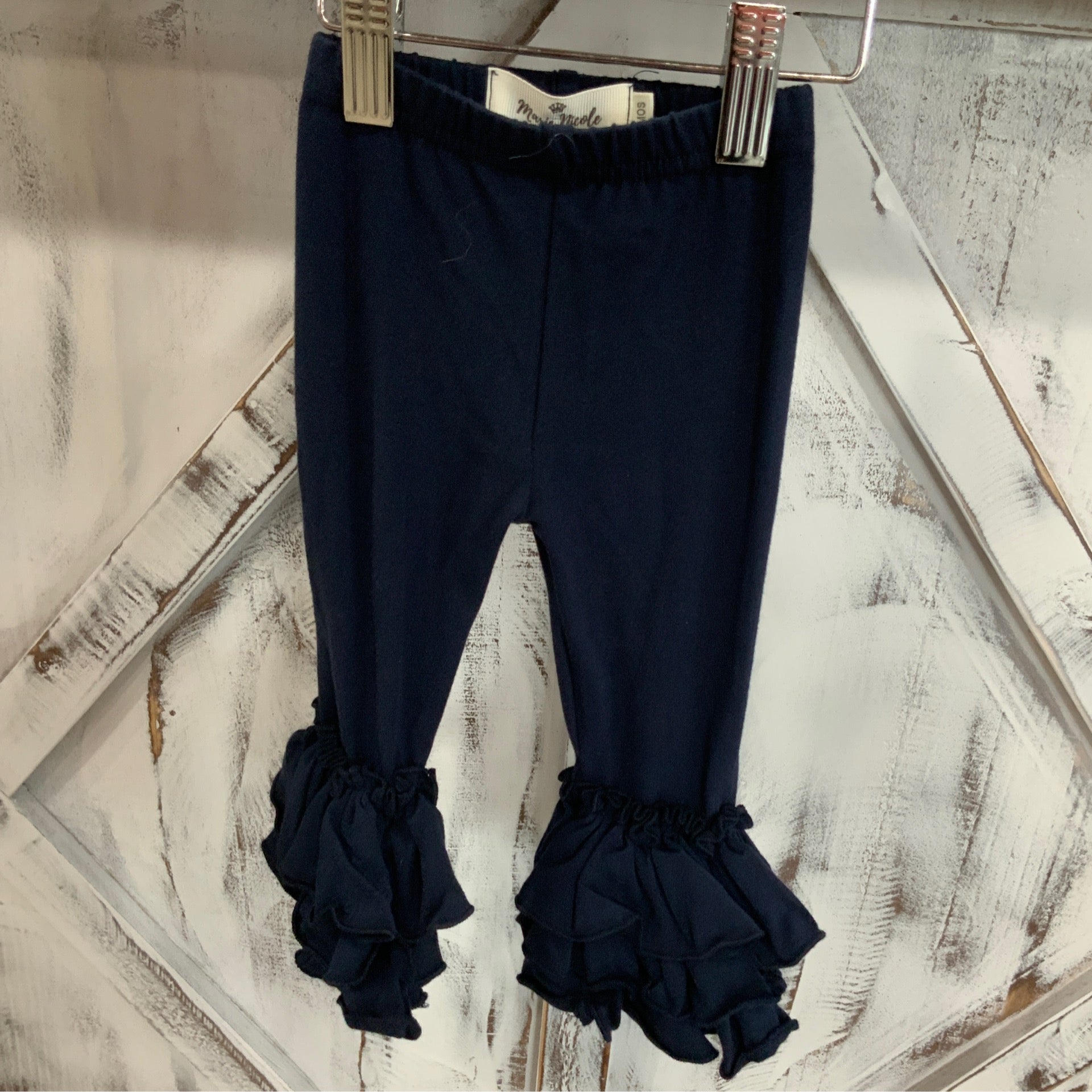 Navy Blue Ruffle Leggings