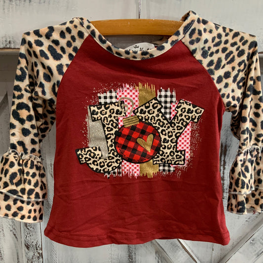 Burgundy Joy Leopard Raglan