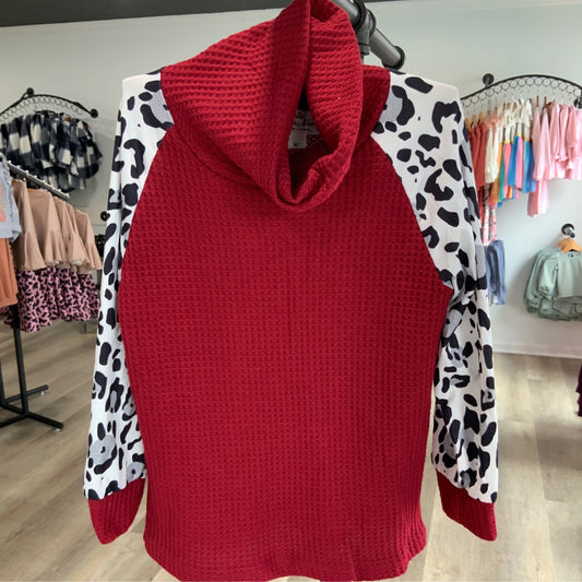 Burgandy Snow Leopard Shirt