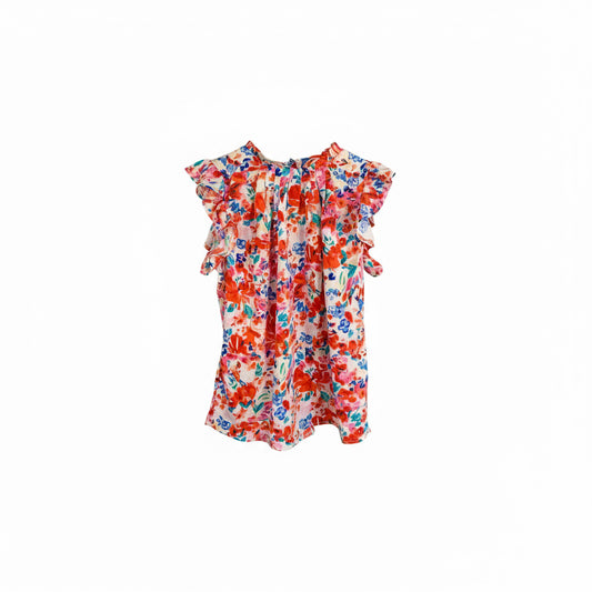 Frilled Neck Pleated Boho Top