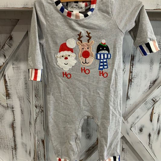 Ho Ho Ho Striped Romper Boys