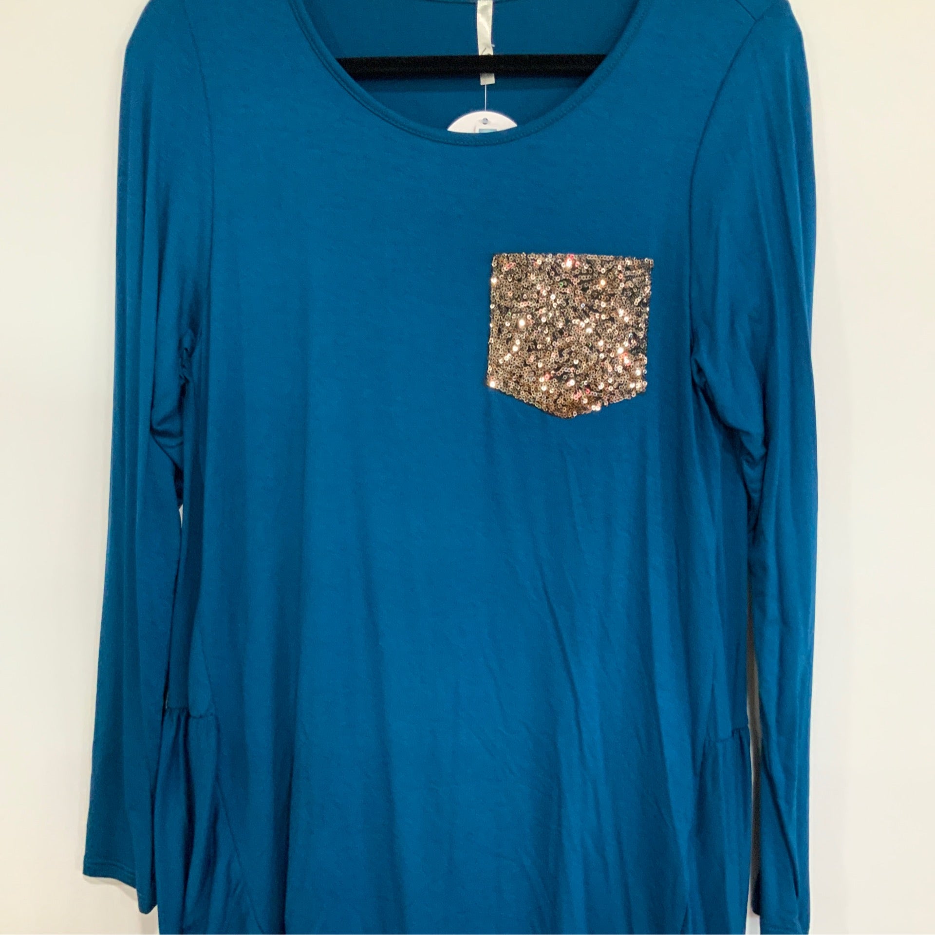 Blue Sequence Pocket Long Sleeve