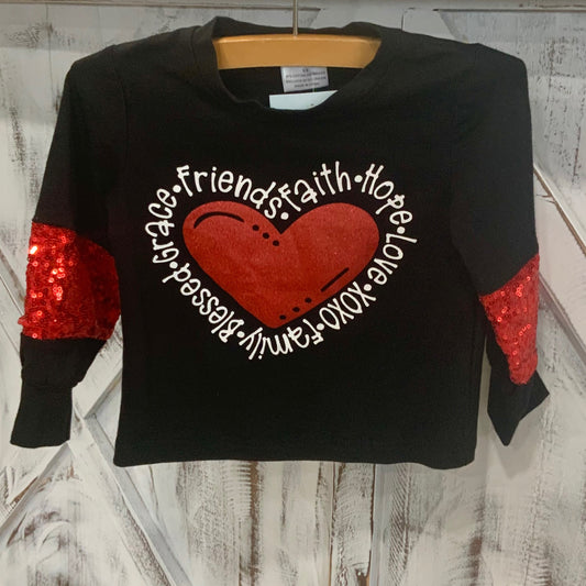 Red Heart Sequin Shirt