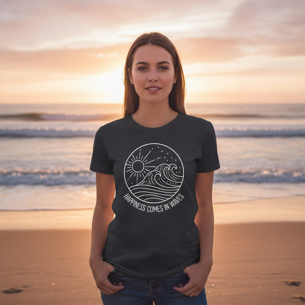 Happiness Comes In Waves T shirt
