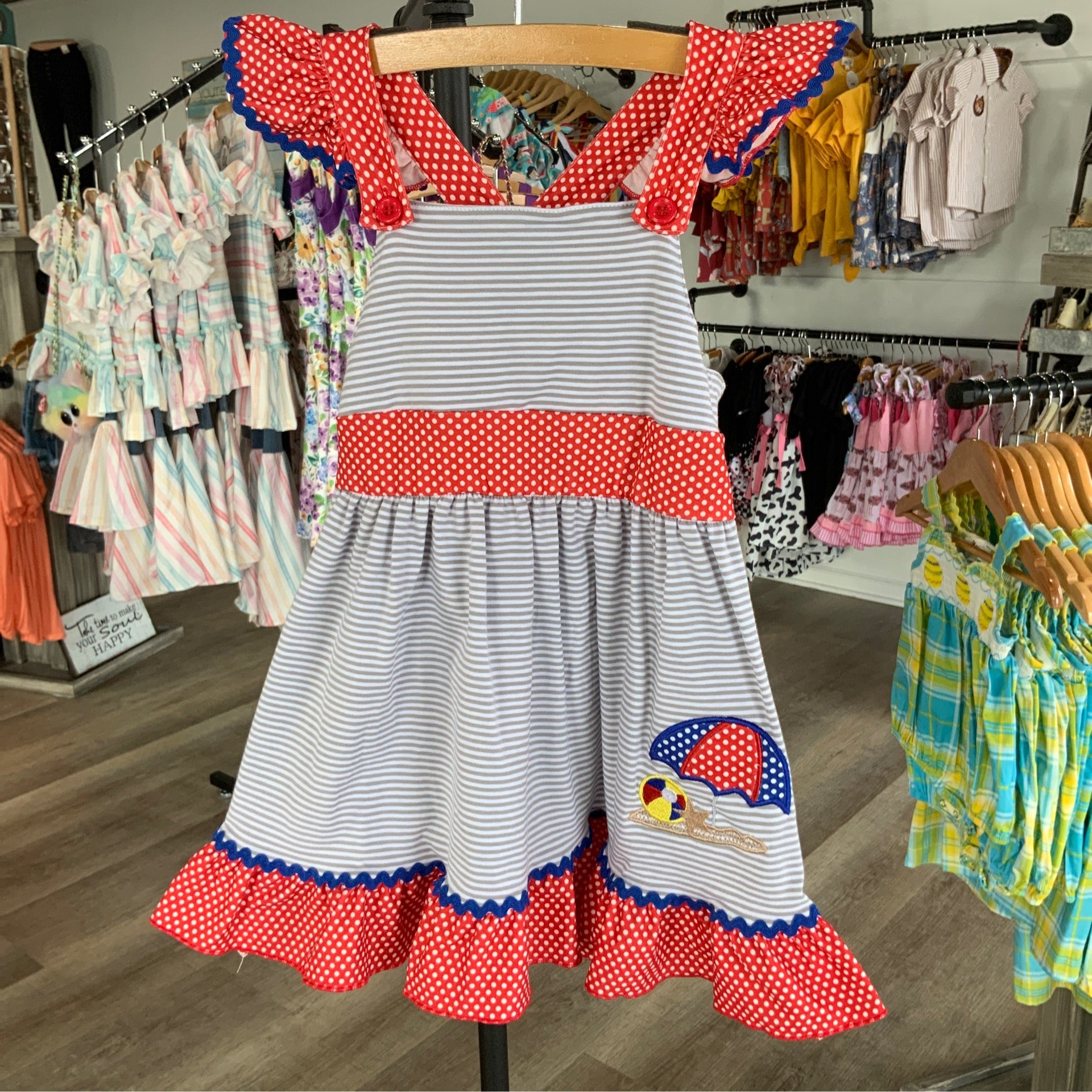 Red Polka Dot Umbrella Dress