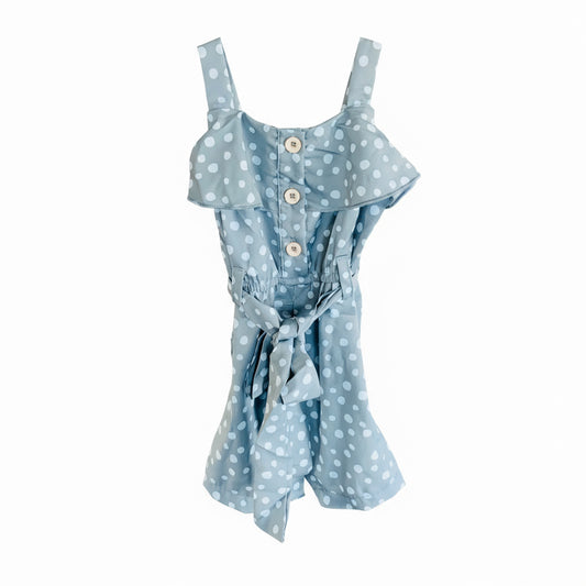 Green Dot Ruffle Jumpsuit