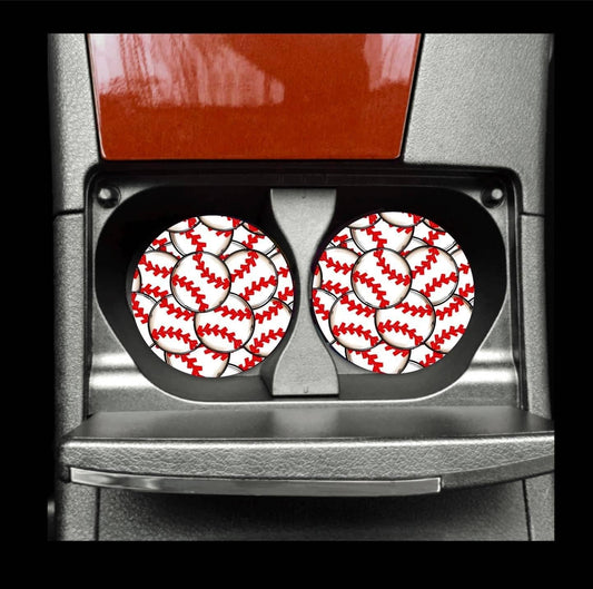 Baseball  Neoprene Car Coaster Set