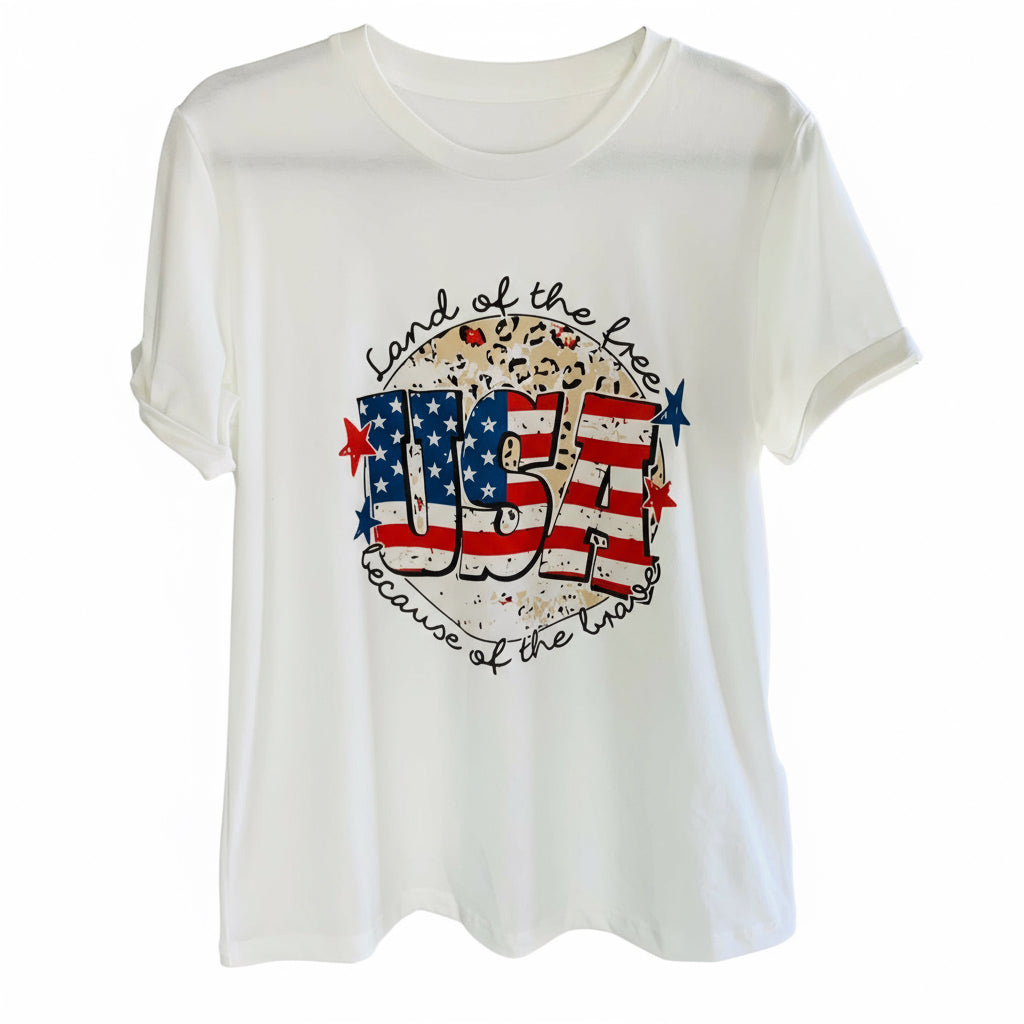 USA Flag Tshirt White