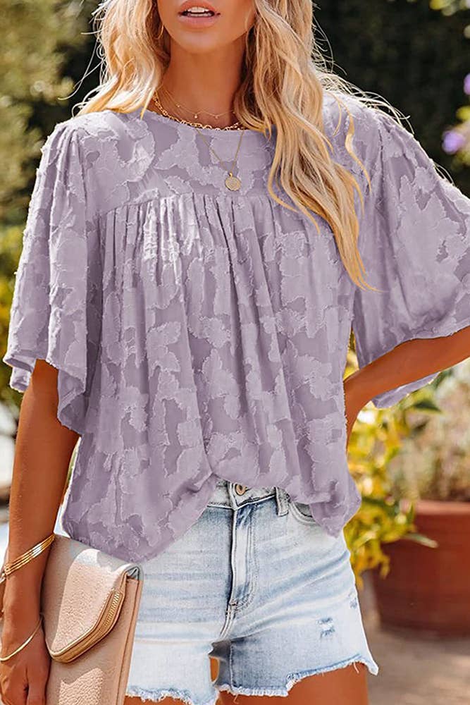Loose Short Sleeve top : Sky Blue,