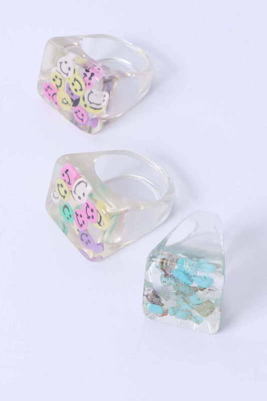 R235 | Happy Face Clear Rings