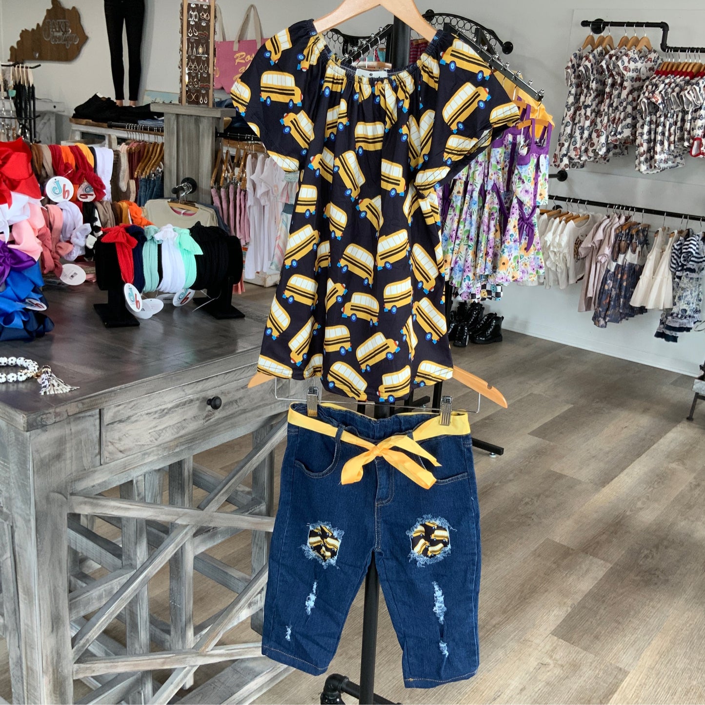 School Bus Top & Jeans