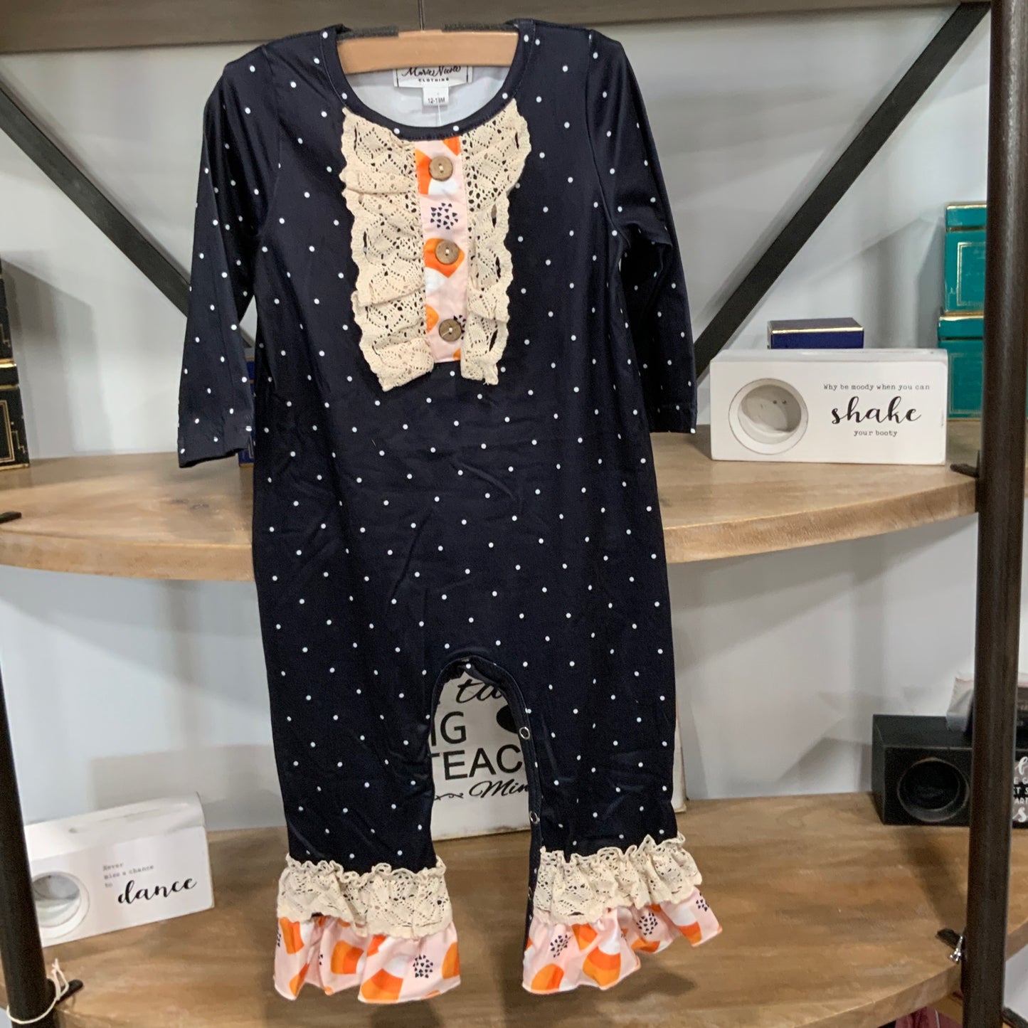 Polka Dot Candy Corn Romper