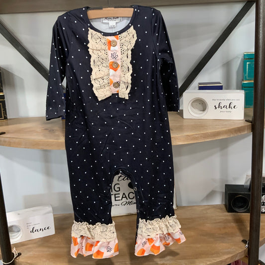 Polka Dot Candy Corn Romper
