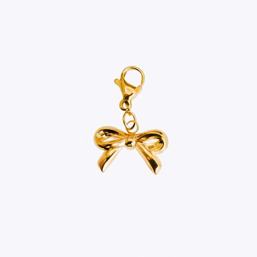 Gold-Plated Charm Bar – Bow, Palm Tree & Dolphin Clip-On Set (PS Collection)