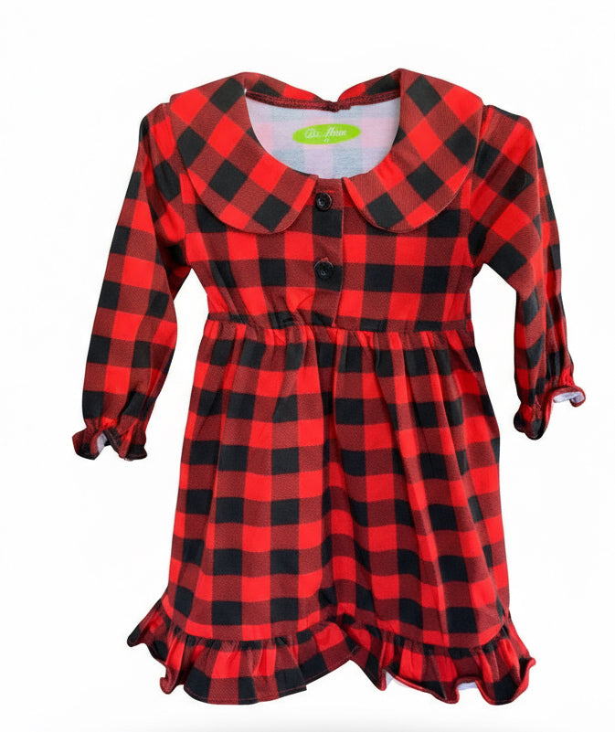 Girls Plaid Gown