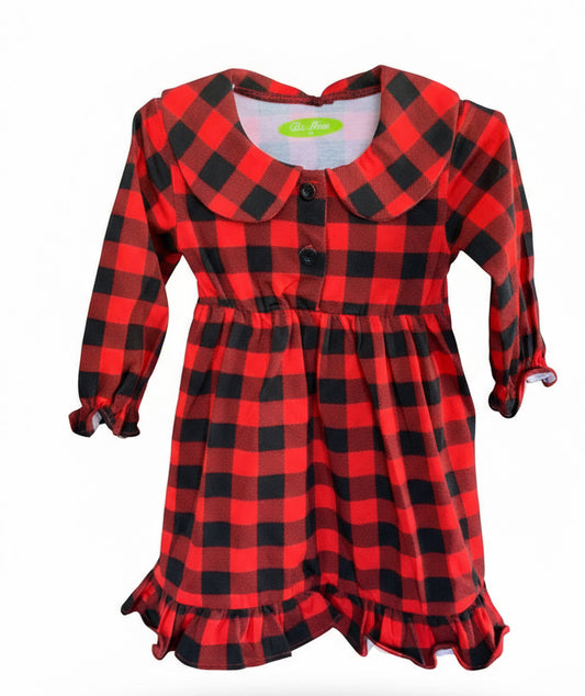 Girls Plaid Gown