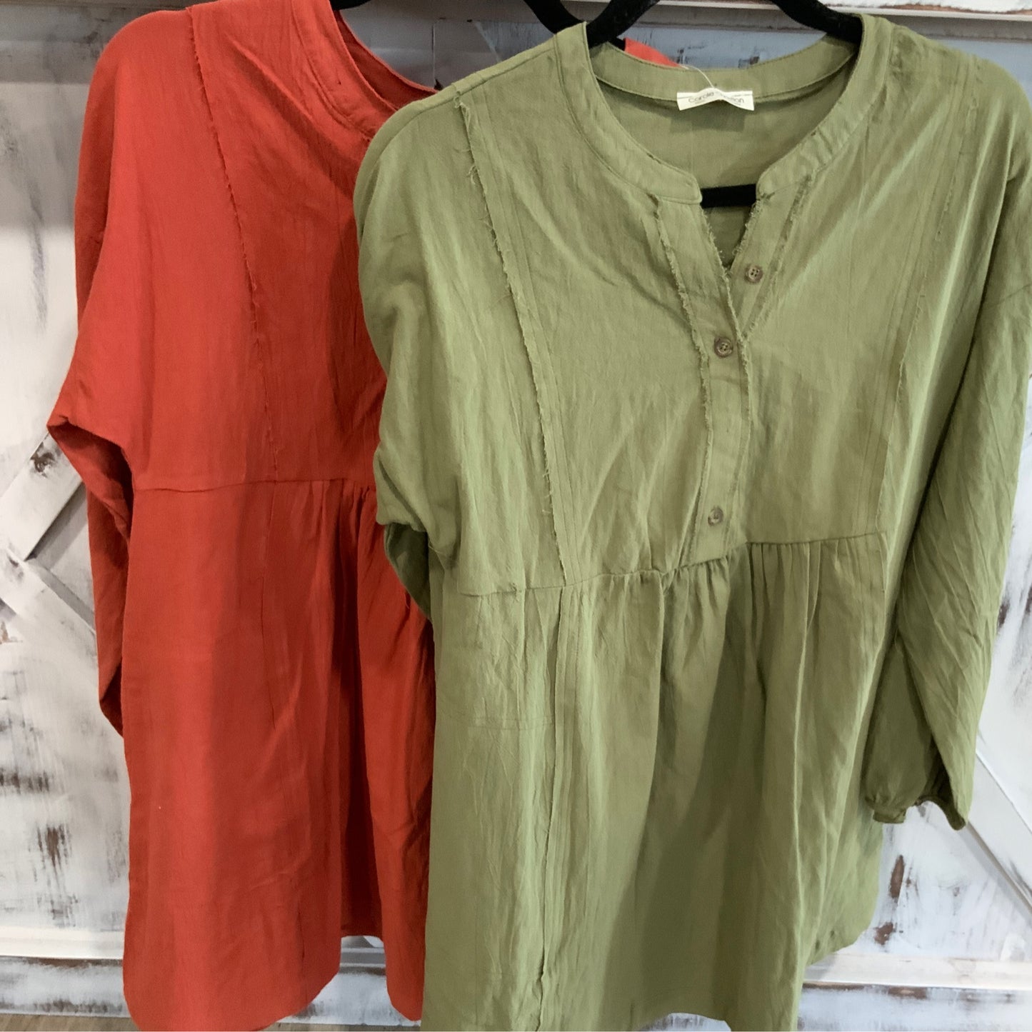 Carole Collection Shirt Rust/Green