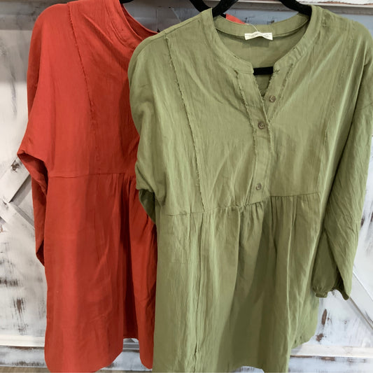 Carole Collection Shirt Rust/Green