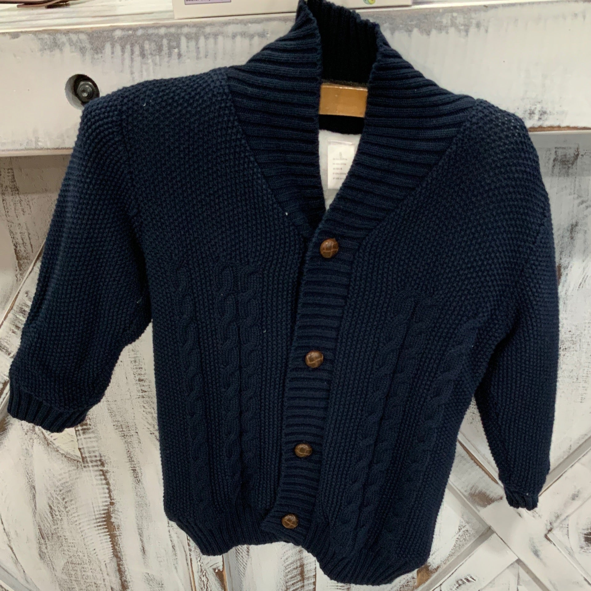 Navy Button Sweater