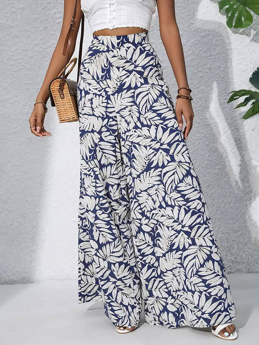 Printed Casual High Waisted Loose Pants