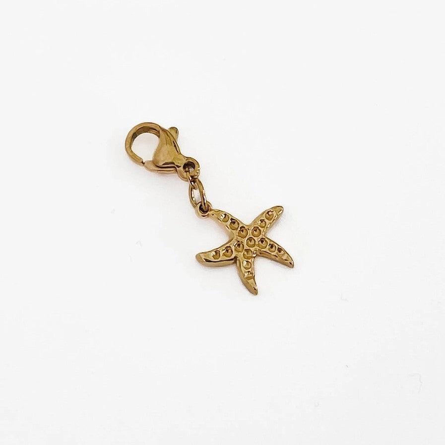 Gold-Plated Charm Bar – Bow, Palm Tree & Dolphin Clip-On Set (PS Collection)