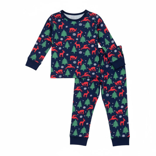 Navy Forest Christmas PJ Set (Baby)