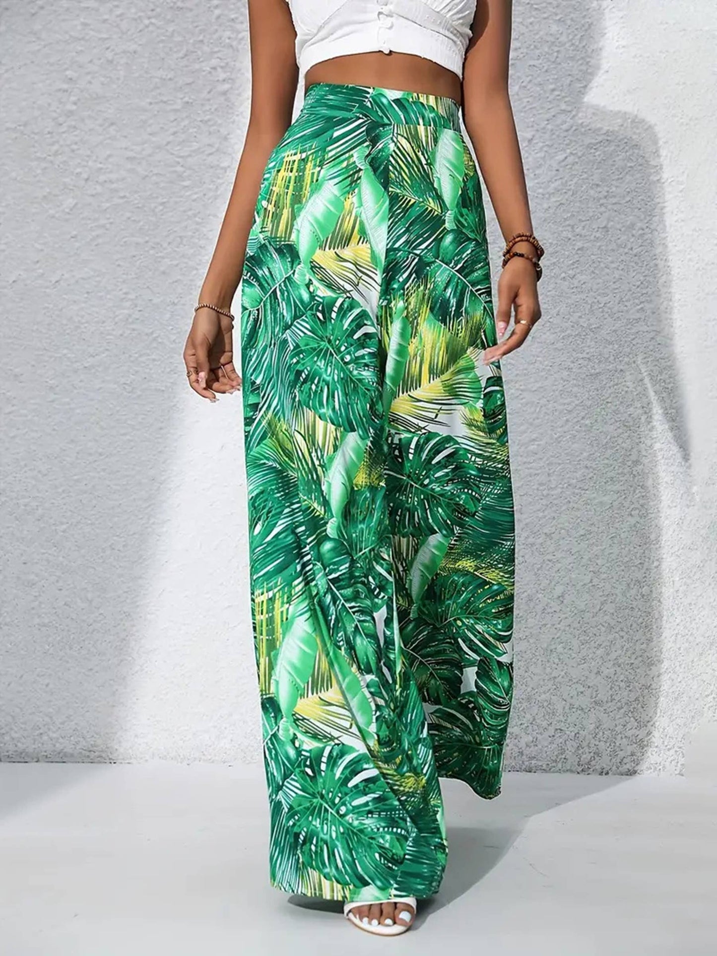 Printed Casual High Waisted Loose Pants