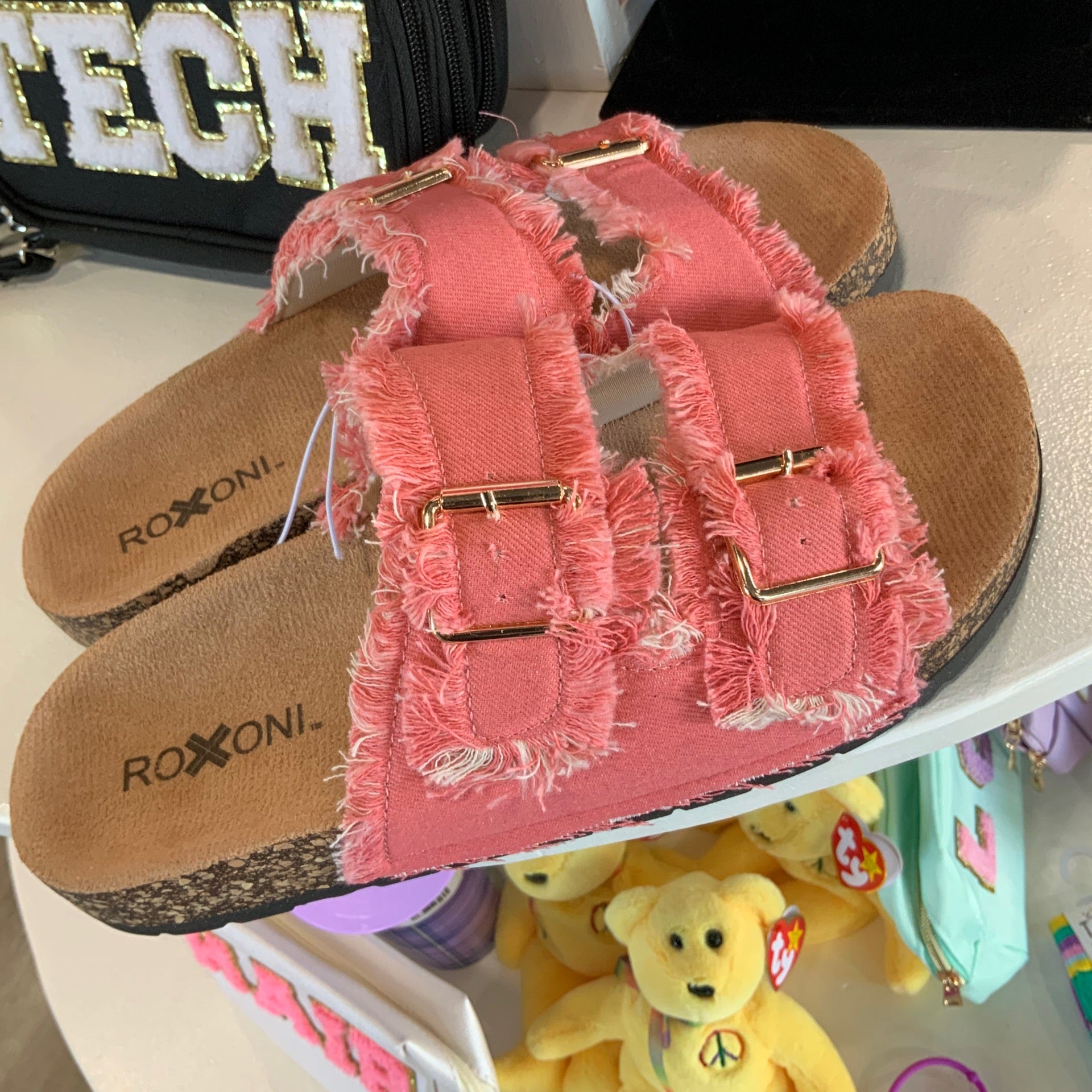 Flat Sandals Double Buckle Pink