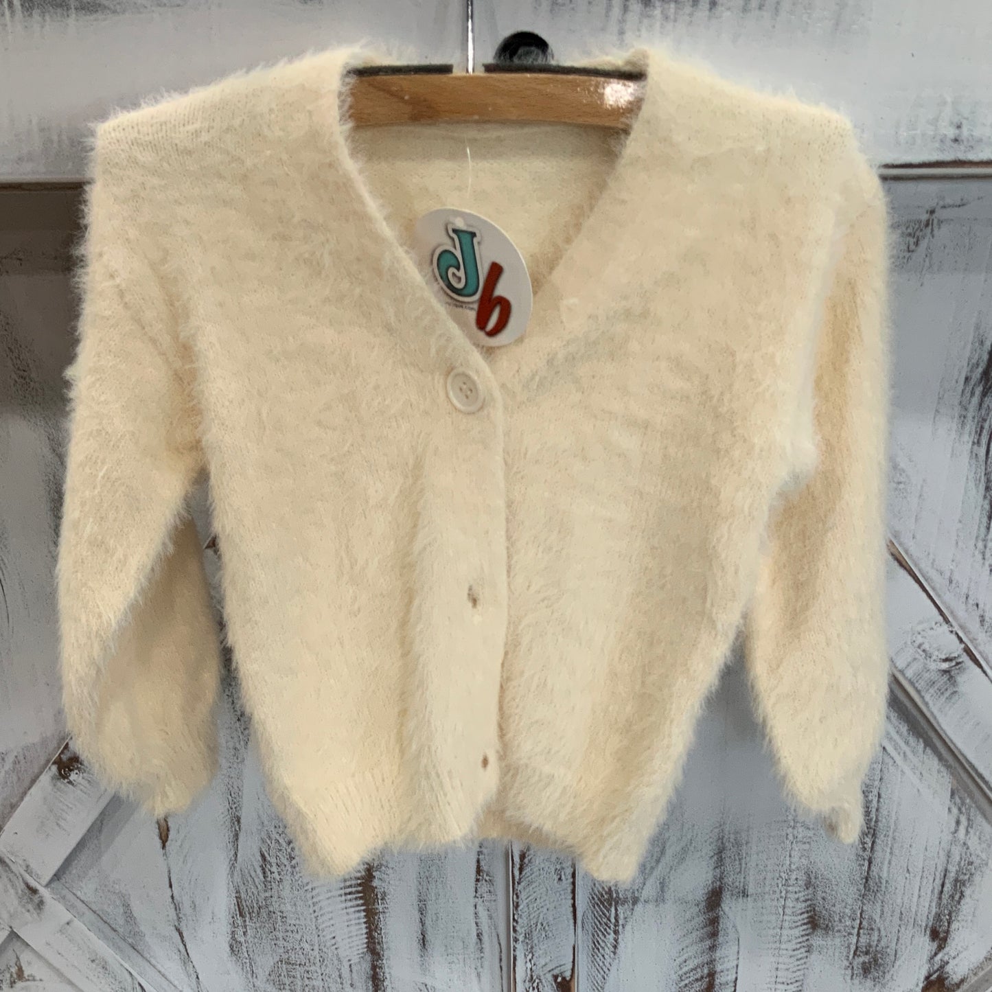 Cream Fuzzy Cardigan