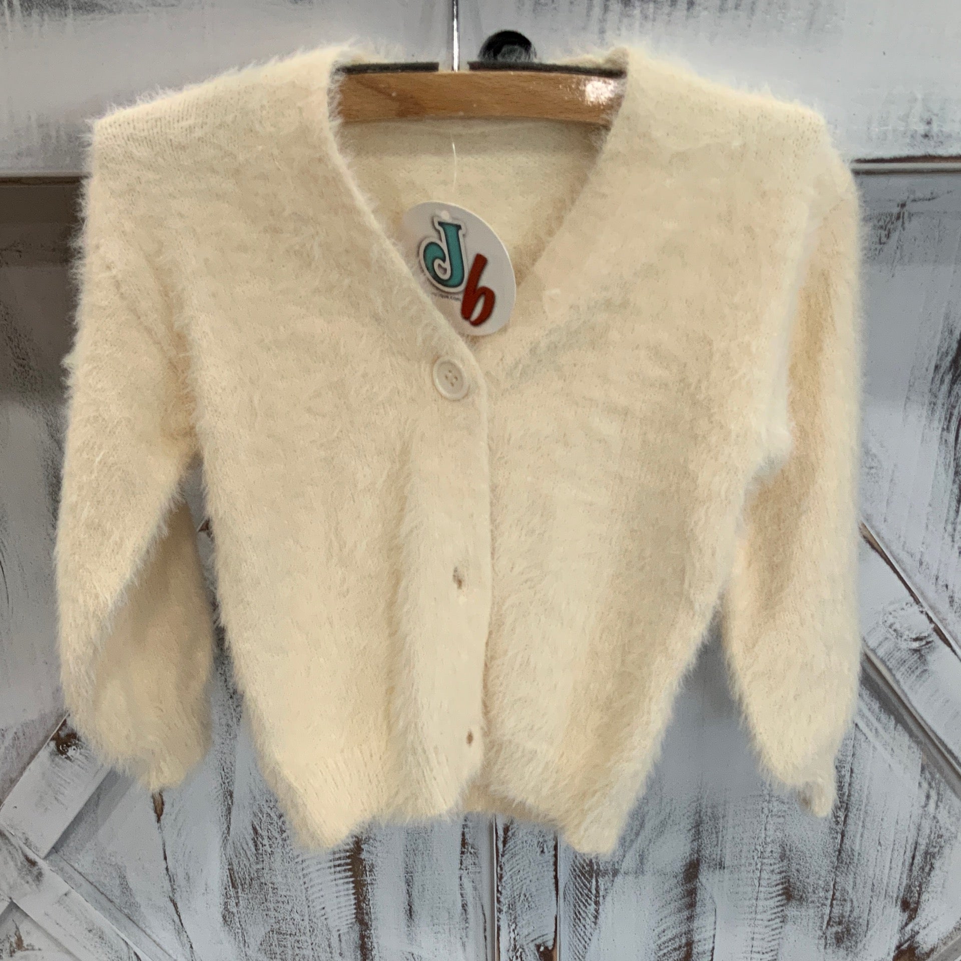 Cream Fuzzy Cardigan