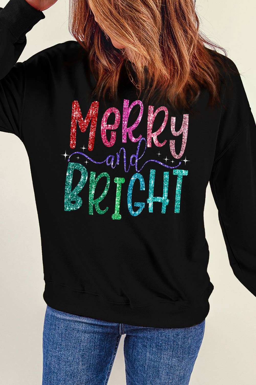 Merry & Bright Graphic Christmas Sweatshirt
