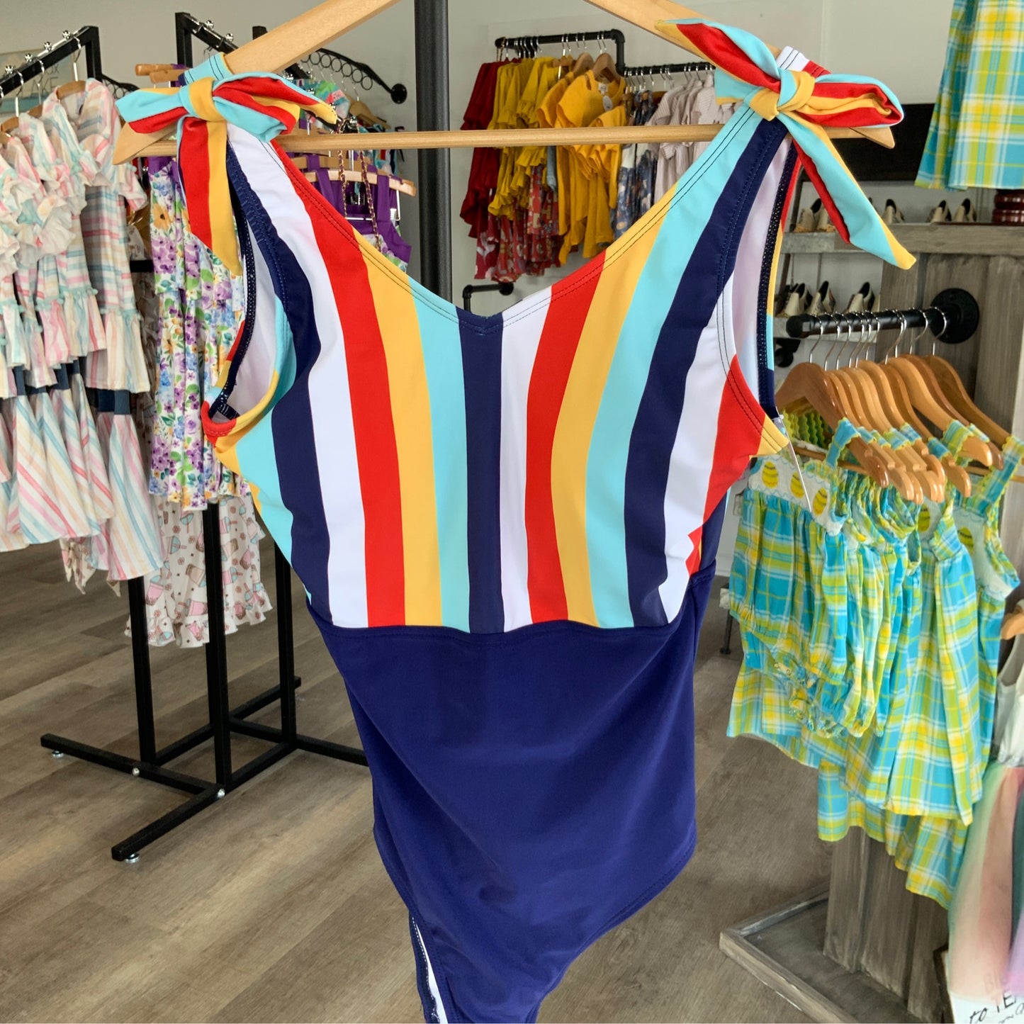 Navy Stripe swimsuit adult