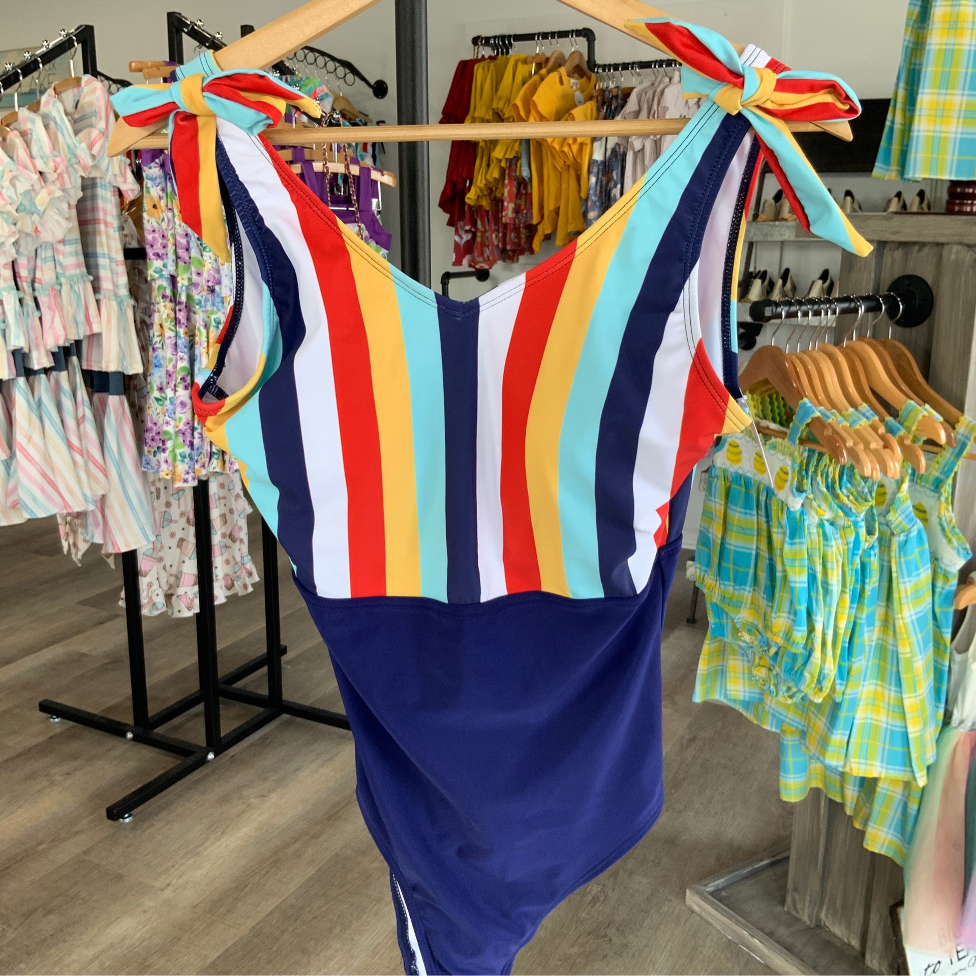 Navy Stripe swimsuit adult