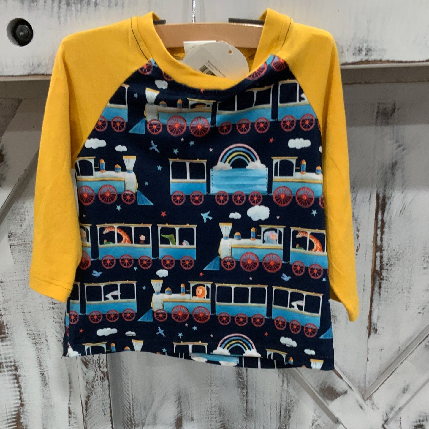 Mustard train boy shirt