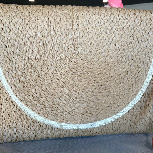 Two Tone Straw Crossbody