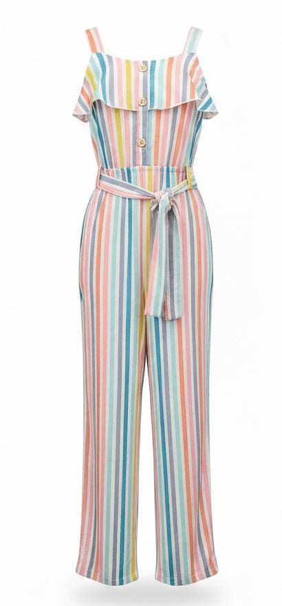 Rainbow stripe jumpsuit